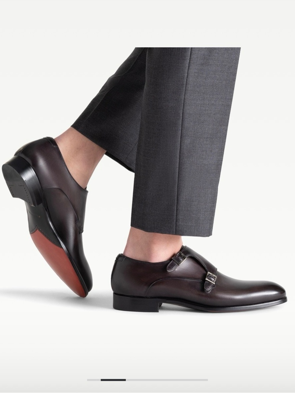 Magnanni Black Double Strap Leather Shoe New 10.5 - Picture 2 of 6